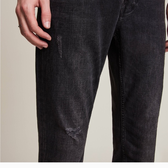 All Saints Rex Jeans faded black size 28 - Picture 4 of 7